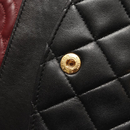 マトラッセ Wフラップ Wチェーンショルダーバッグ ラムスキン ブラック ゴールド金具 シャネル バッグ CHANEL