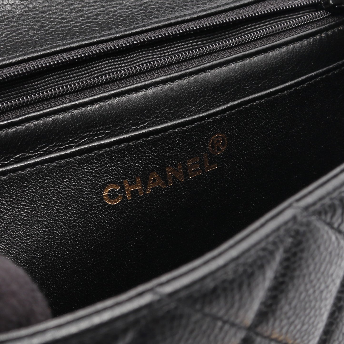 マトラッセ トップハンドルバッグ ハンドバッグ キャビアスキン ブラック ゴールド金具 シャネル バッグ CHANEL