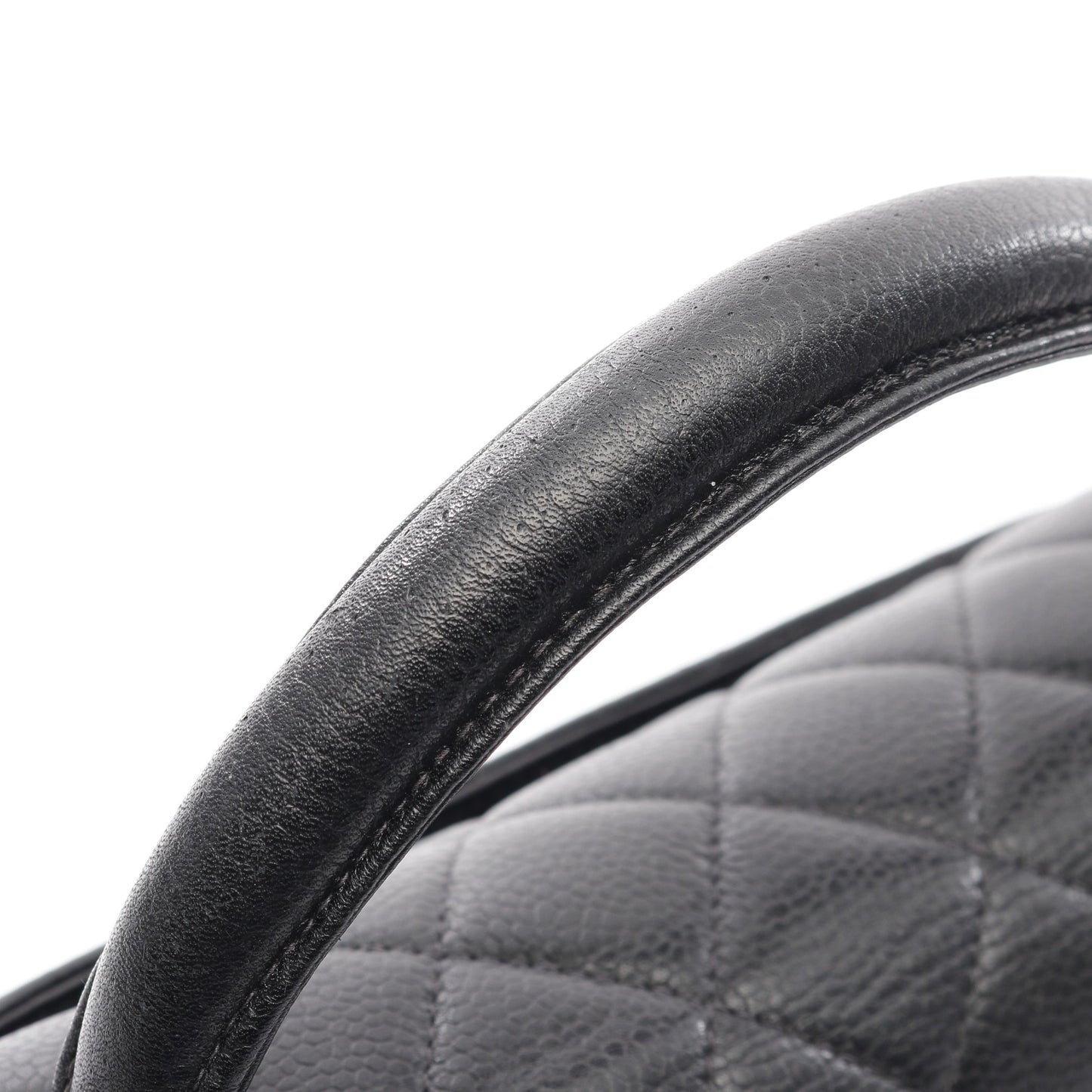 マトラッセ トップハンドルバッグ ハンドバッグ キャビアスキン ブラック ゴールド金具 シャネル バッグ CHANEL