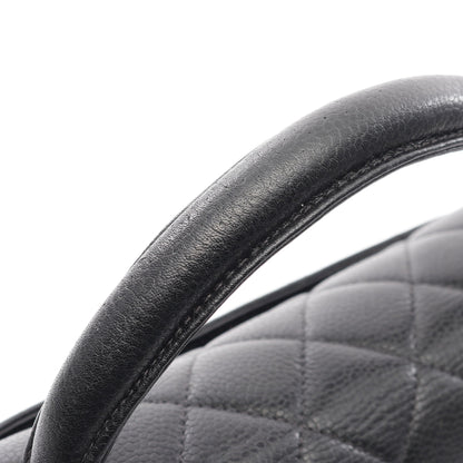 マトラッセ トップハンドルバッグ ハンドバッグ キャビアスキン ブラック ゴールド金具 シャネル バッグ CHANEL