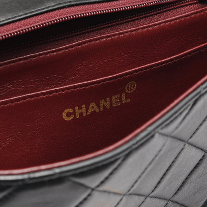 マトラッセ ダイアナフラップ チェーンショルダーバッグ ラムスキン ブラック ゴールド金具 シャネル バッグ CHANEL