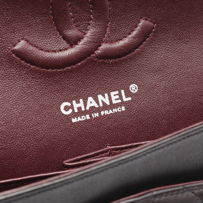 マトラッセ Wフラップ Wチェーンショルダーバッグ ラムスキン ブラック シルバー金具 シャネル バッグ CHANEL