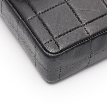 チョコバー チェーンショルダーバッグ ラムスキン ブラック ゴールド金具 シャネル バッグ CHANEL