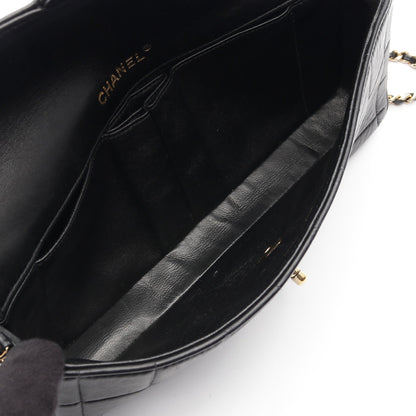 チョコバー チェーンショルダーバッグ ラムスキン ブラック ゴールド金具 シャネル バッグ CHANEL