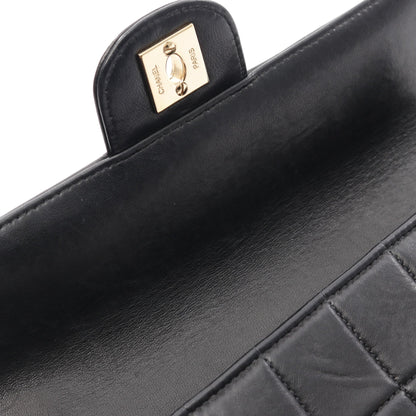 チョコバー チェーンショルダーバッグ ラムスキン ブラック ゴールド金具 シャネル バッグ CHANEL