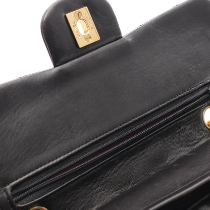 マトラッセ Wフラップ Wチェーンショルダーバッグ ラムスキン ブラック ゴールド金具 シャネル バッグ CHANEL