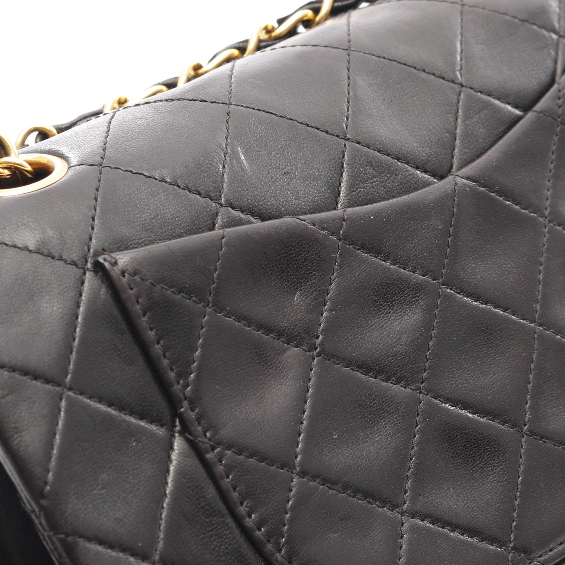 マトラッセ Wフラップ Wチェーンショルダーバッグ ラムスキン ブラック ゴールド金具 シャネル バッグ CHANEL