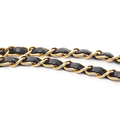マトラッセ Wフラップ Wチェーンショルダーバッグ ラムスキン ブラック ゴールド金具 シャネル バッグ CHANEL
