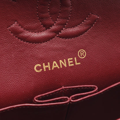 マトラッセ Wフラップ Wチェーンショルダーバッグ ラムスキン ブラック ゴールド金具 シャネル バッグ CHANEL