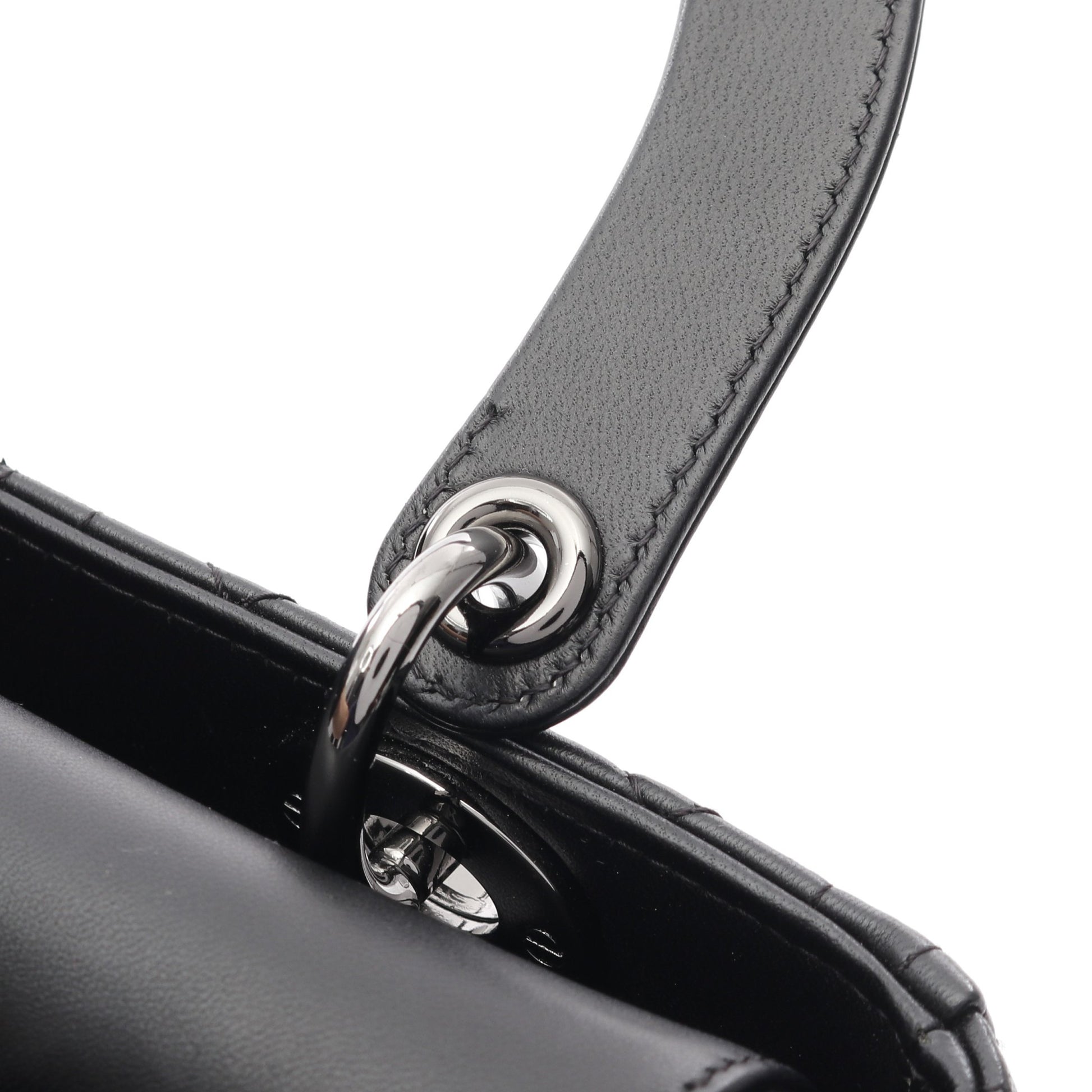 LADY DIOR レディディオール ミディアム カナージュ ハンドバッグ ラムスキン ブラック 2WAY クリスチャンディオール バッグ Christian Dior