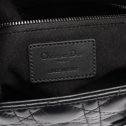 LADY DIOR レディディオール ミディアム カナージュ ハンドバッグ ラムスキン ブラック 2WAY クリスチャンディオール バッグ Christian Dior
