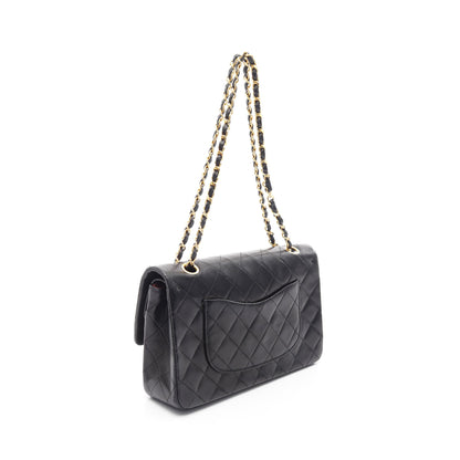 マトラッセ Wフラップ Wチェーンショルダーバッグ ラムスキン ブラック ゴールド金具 ヴィンテージ シャネル バッグ CHANEL