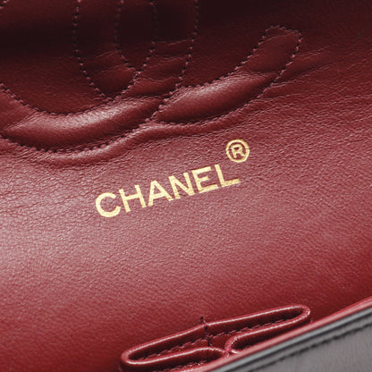 マトラッセ Wフラップ Wチェーンショルダーバッグ ラムスキン ブラック ゴールド金具 ヴィンテージ シャネル バッグ CHANEL
