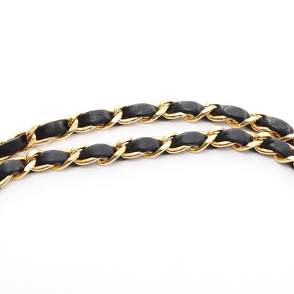 マトラッセ Wフラップ Wチェーンショルダーバッグ ラムスキン ブラック ゴールド金具 ヴィンテージ シャネル バッグ CHANEL