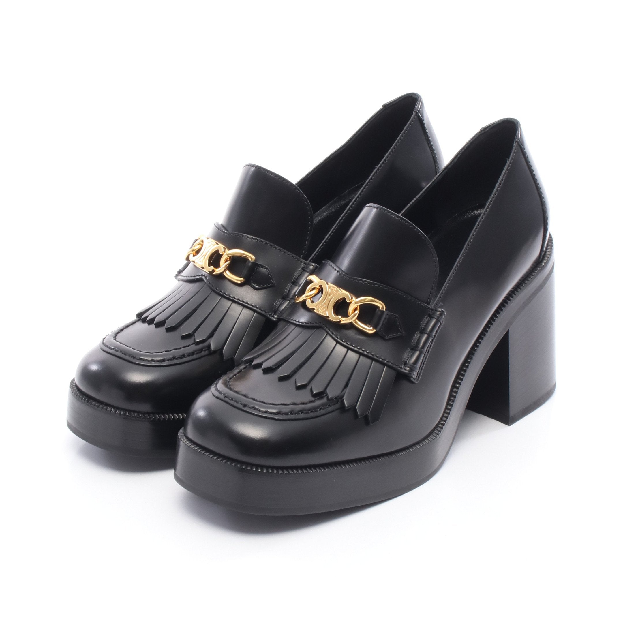 CELINE ブラック フリンジ ローファー AMYCELINE ブラック フリンジ