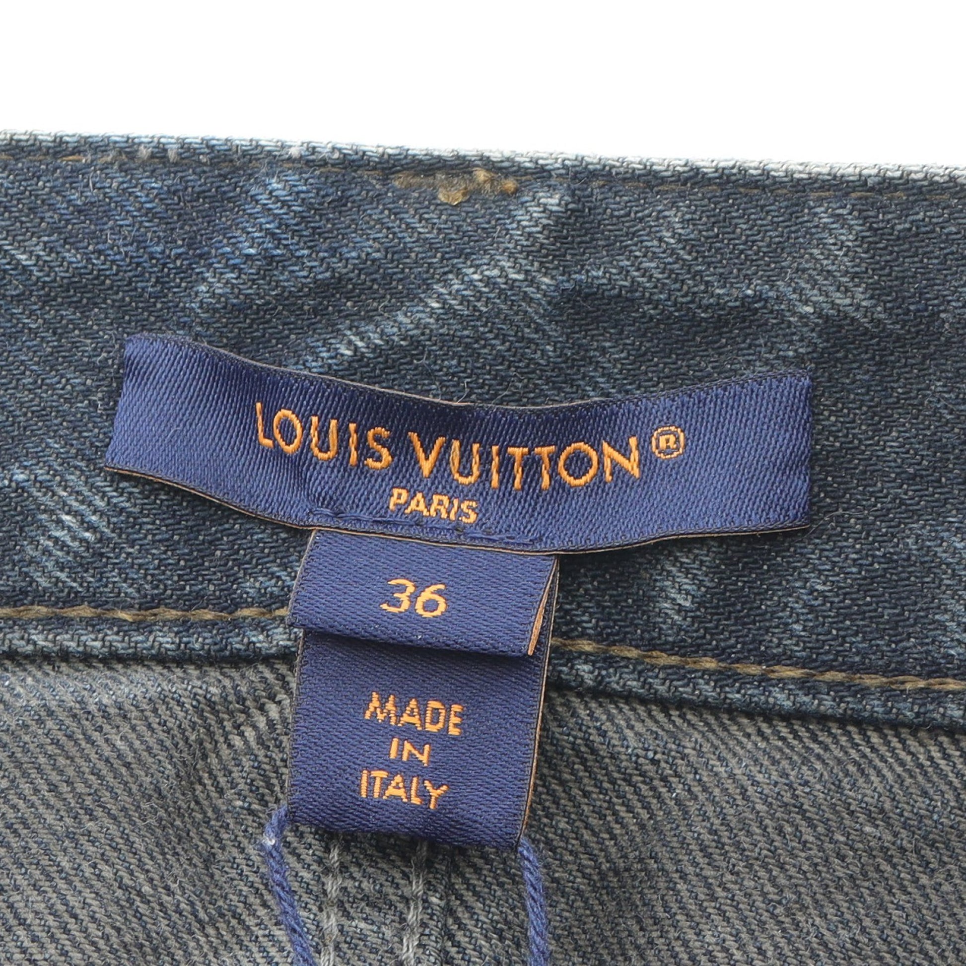 ノーティカル LVパッチ ミニスカート デニムスカート コットン  