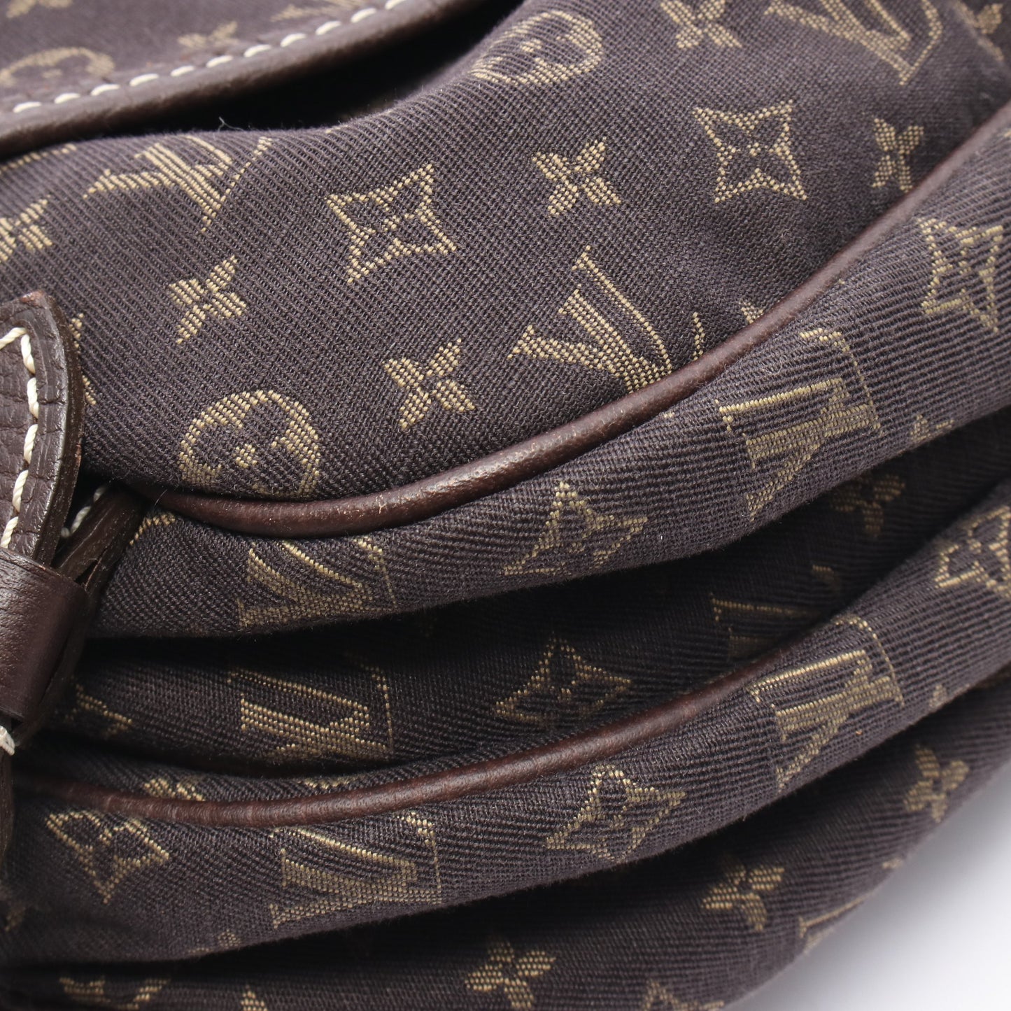ソミュール モノグラムミニラン エベヌ ショルダーバッグ キャンバス レザー ダークブラウン ルイヴィトン バッグ LOUIS VUITTON