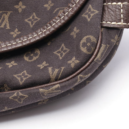 ソミュール モノグラムミニラン エベヌ ショルダーバッグ キャンバス レザー ダークブラウン ルイヴィトン バッグ LOUIS VUITTON