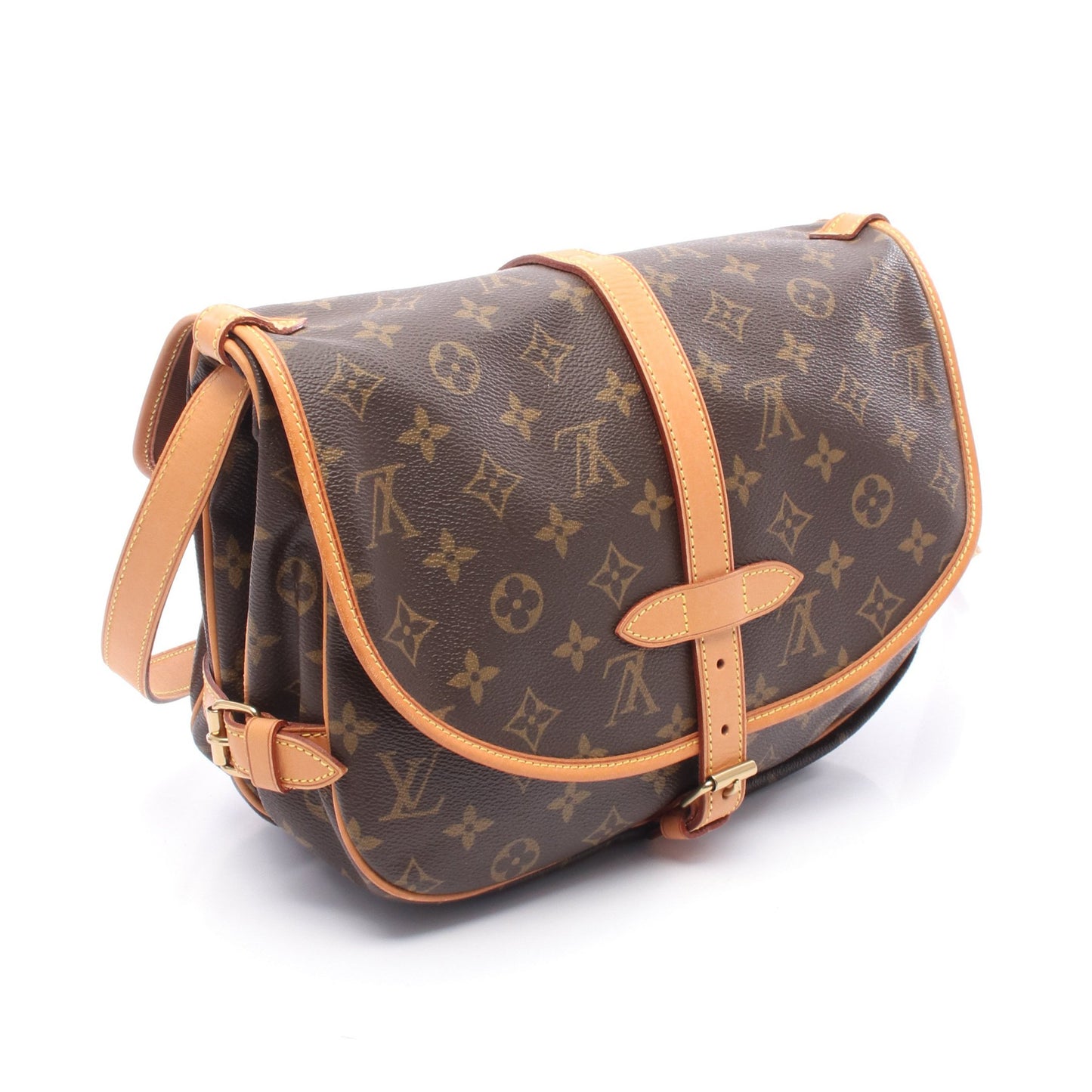 ソミュール30 モノグラム ショルダーバッグ PVC レザー ブラウン ルイヴィトン バッグ LOUIS VUITTON