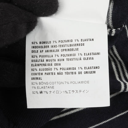 ポロシャツ 長袖 ボーダー コットン ナイロン ネイビー ホワイト ミュウミュウ トップス miu miu