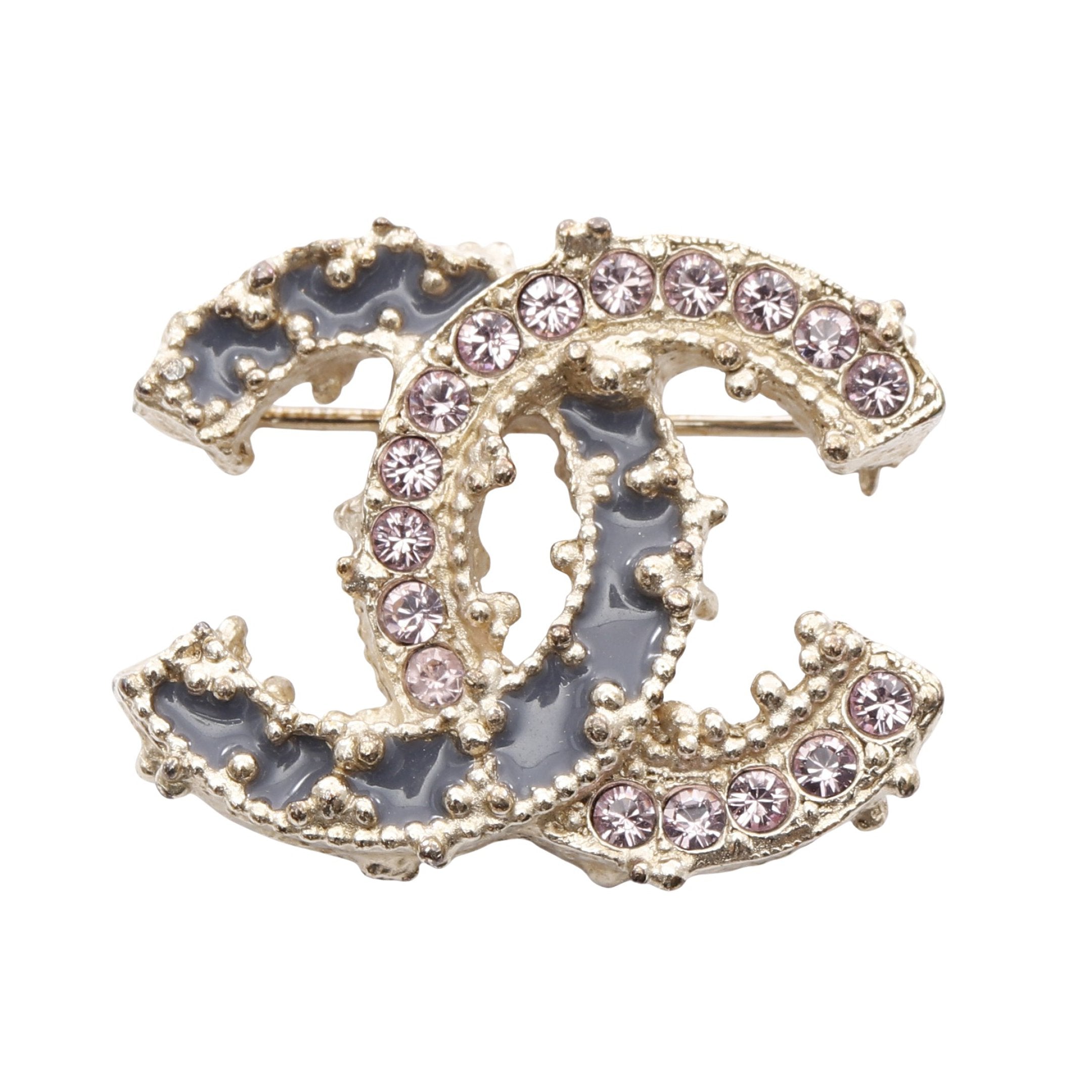 CHANEL/シャネル ココマーク ブローチ GP/ラインストーン 14.4g ゴールド レディース ココマーク ブローチ GP ラインストーン ゴールド ピンク B24S