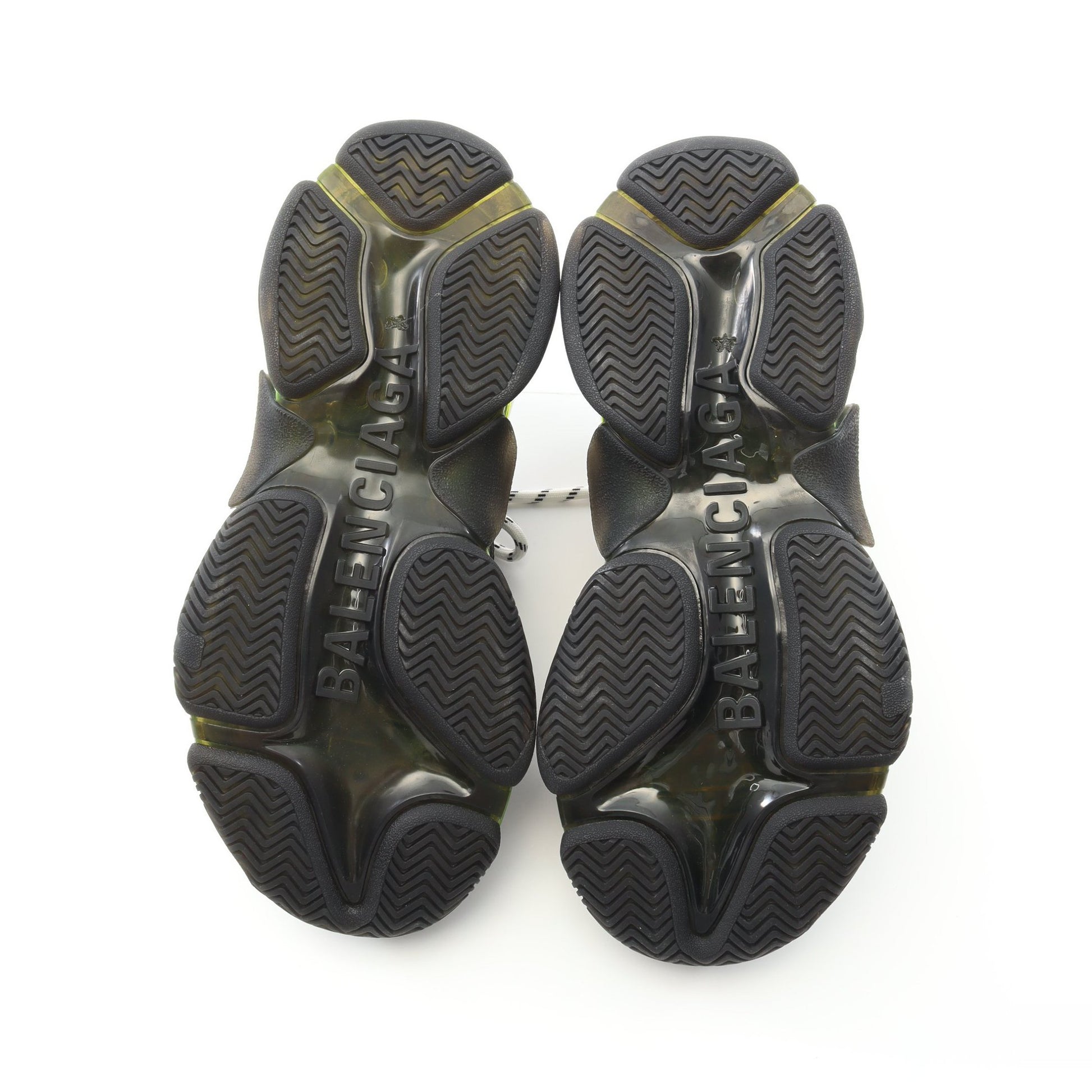 Triple S トリプルS スニーカー ファブリック レザー ブラック イエローグリーン バレンシアガ シューズ BALENCIAGA