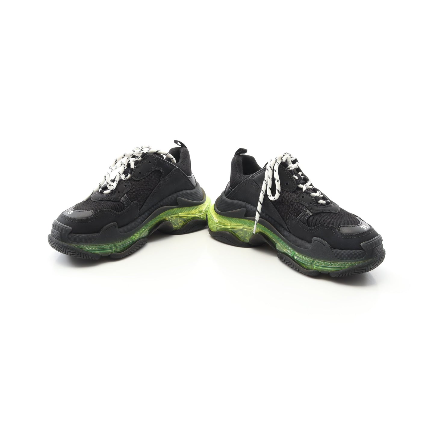 Triple S トリプルS スニーカー ファブリック レザー ブラック イエローグリーン バレンシアガ シューズ BALENCIAGA