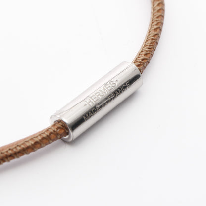 ループグラン フォーブ ネックレス レザー ブラウン シルバー エルメス アクセサリー HERMES