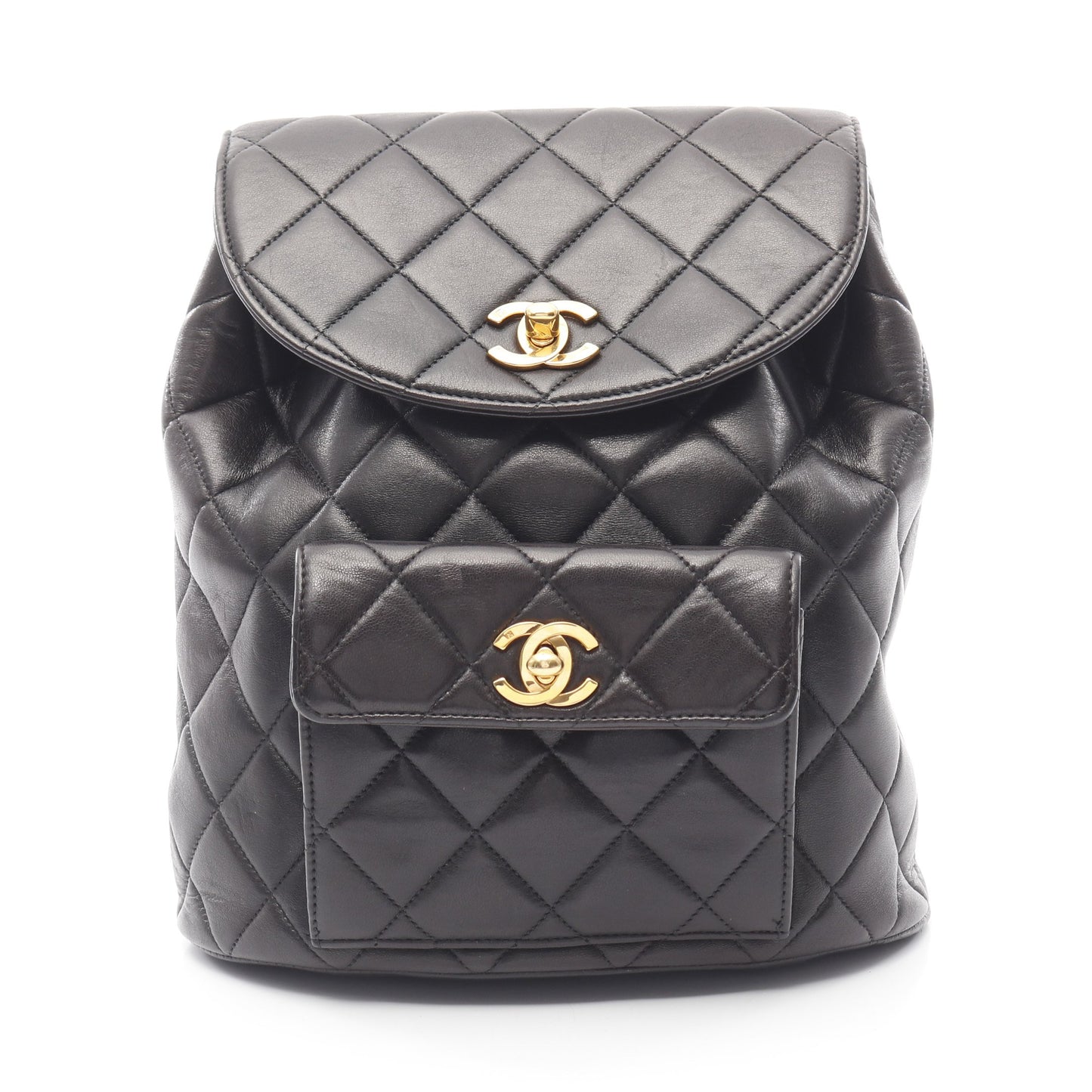 マトラッセ バックパック リュックサック ラムスキン ブラック ゴールド金具 シャネル バッグ CHANEL