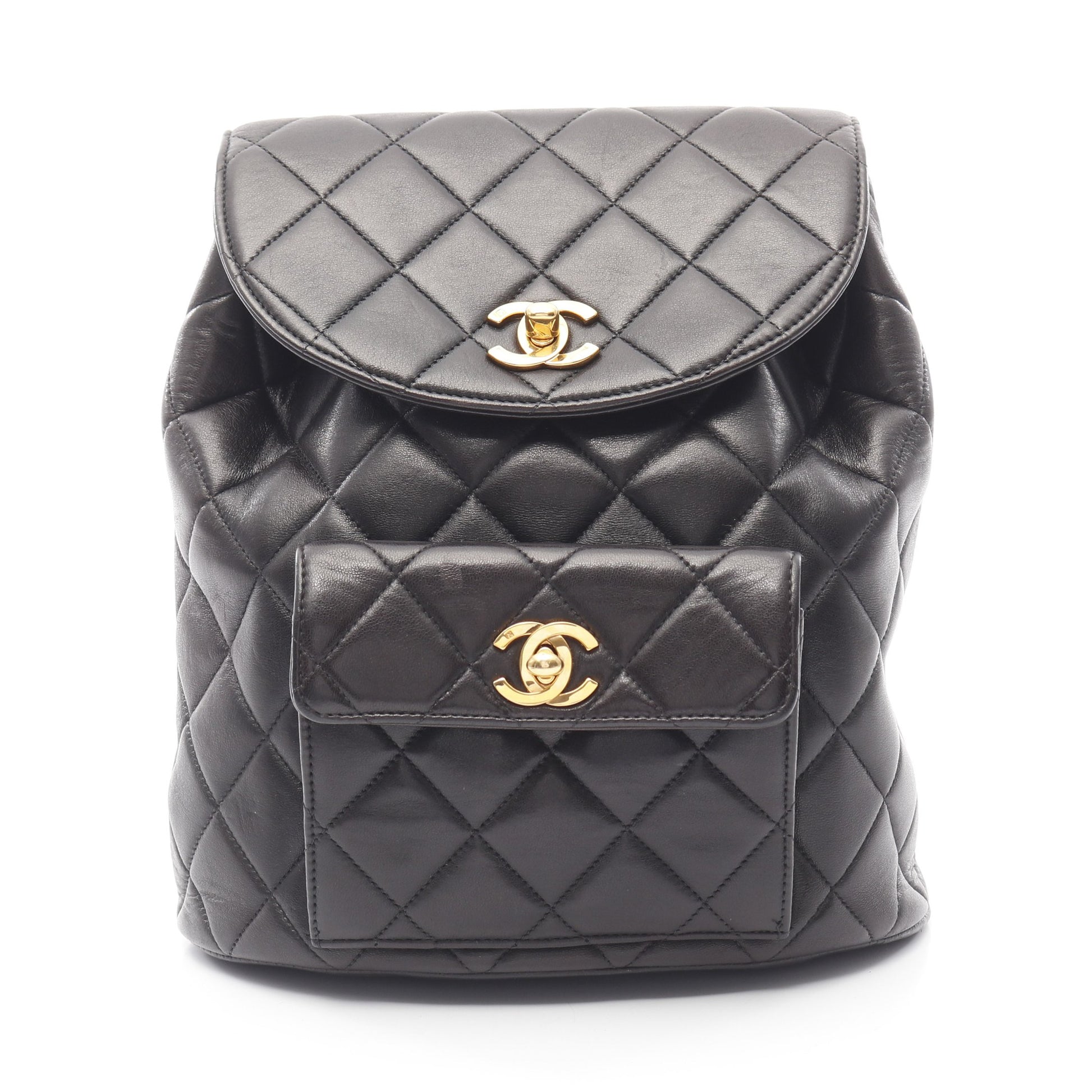 マトラッセ バックパック リュックサック ラムスキン ブラック ゴールド金具 シャネル バッグ CHANEL