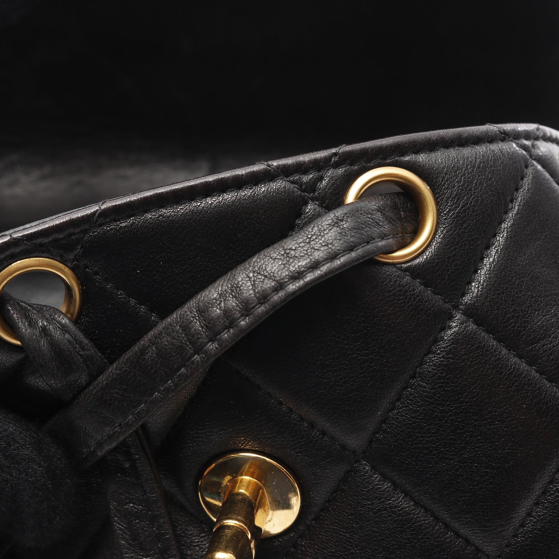 マトラッセ バックパック リュックサック ラムスキン ブラック ゴールド金具 シャネル バッグ CHANEL