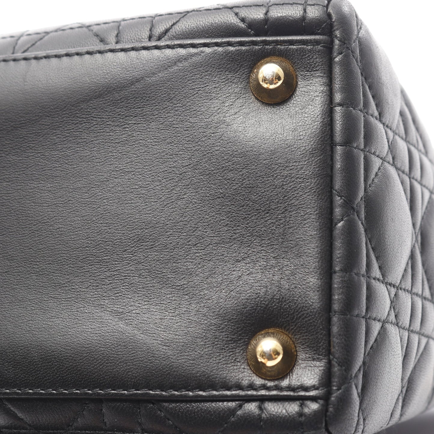 レディディオール ラージ ハンドバッグ レザー ブラック 2WAY クリスチャンディオール バッグ Christian Dior
