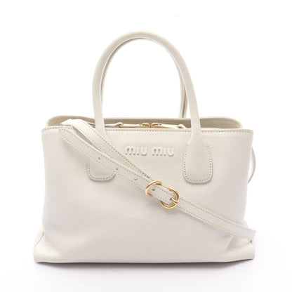 MADRAS マドラス ハンドバッグ レザー オフホワイト 2WAY ミュウミュウ バッグ miu miu