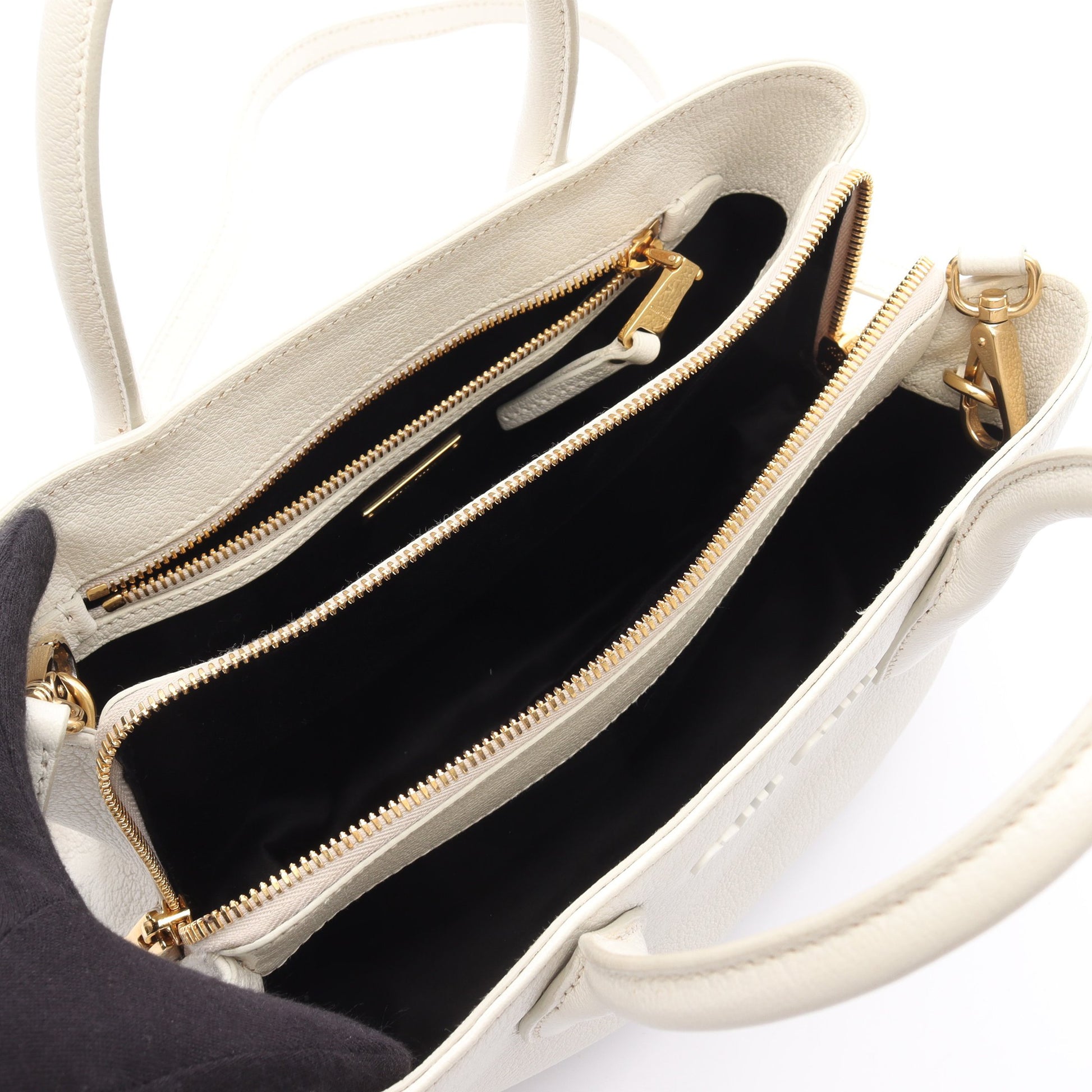 MADRAS マドラス ハンドバッグ レザー オフホワイト 2WAY ミュウミュウ バッグ miu miu