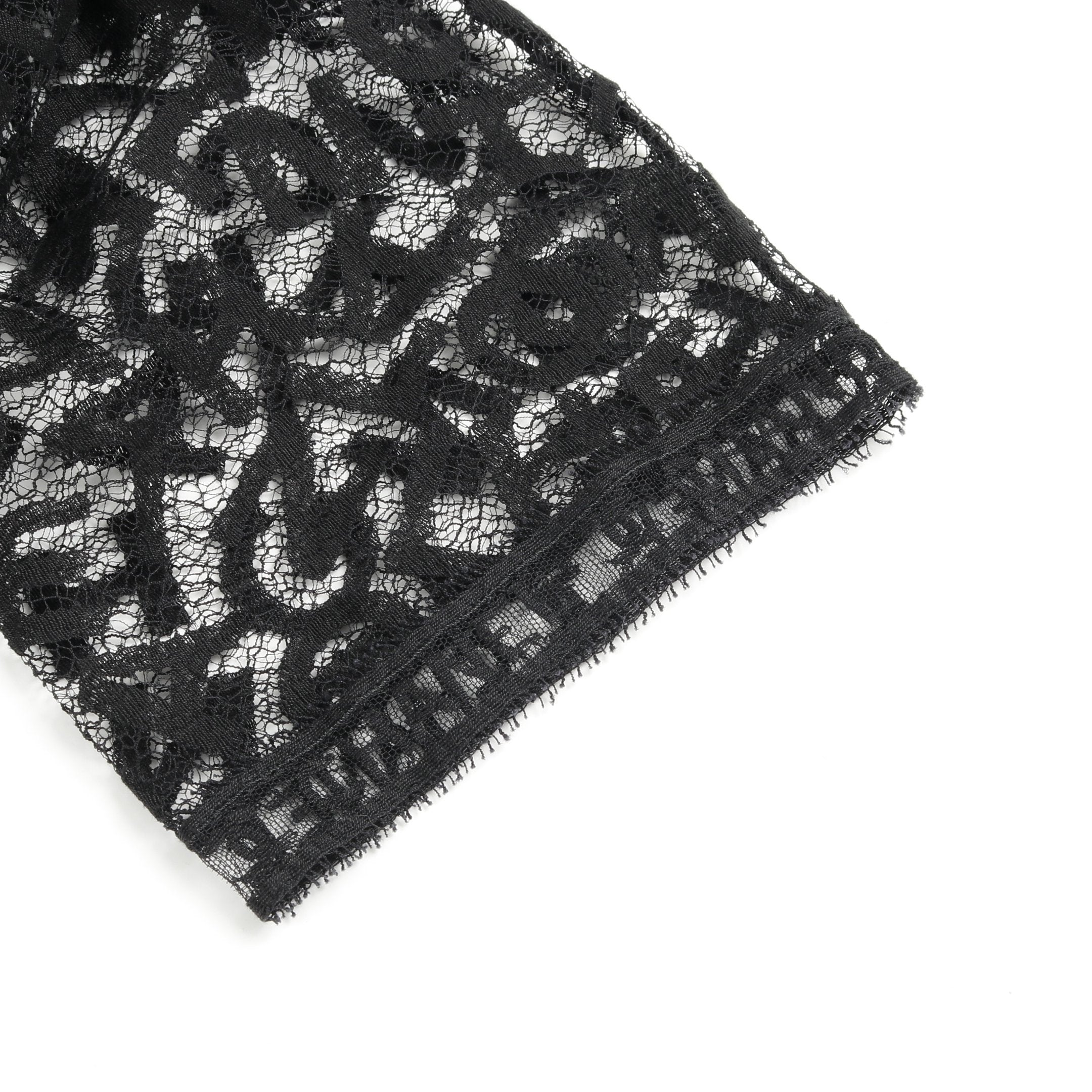 ココマーク 総レース カーディガン ロゴ コットン ブラック 98A