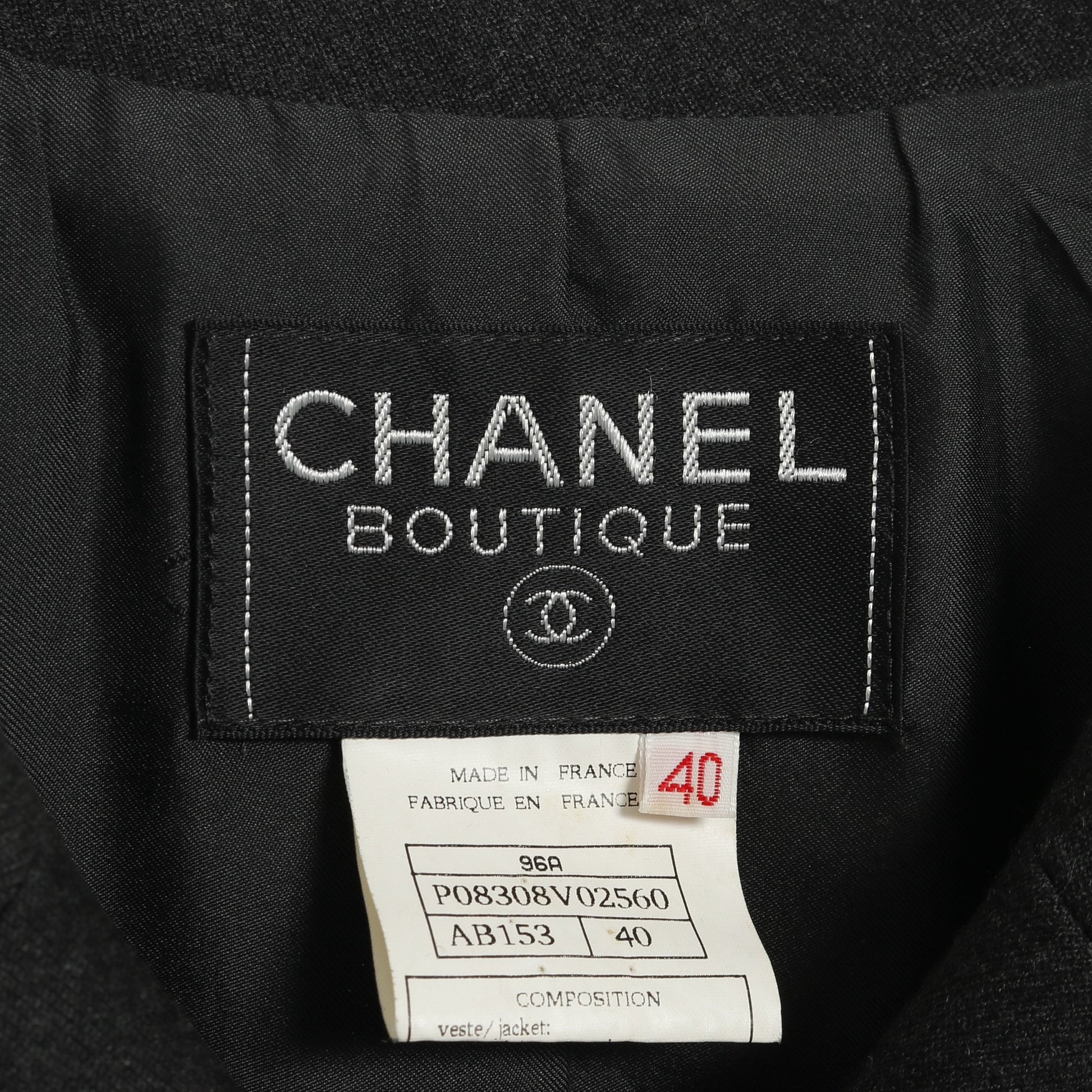 ココマークボタン テーラードジャケット ウール グレー ダブルブレスト 96A シャネル アウター CHANEL