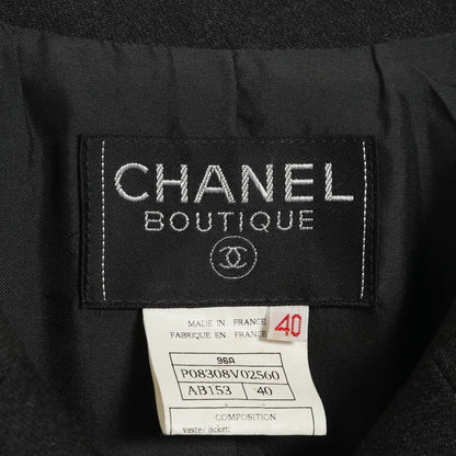 ココマークボタン テーラードジャケット ウール グレー ダブルブレスト 96A シャネル アウター CHANEL
