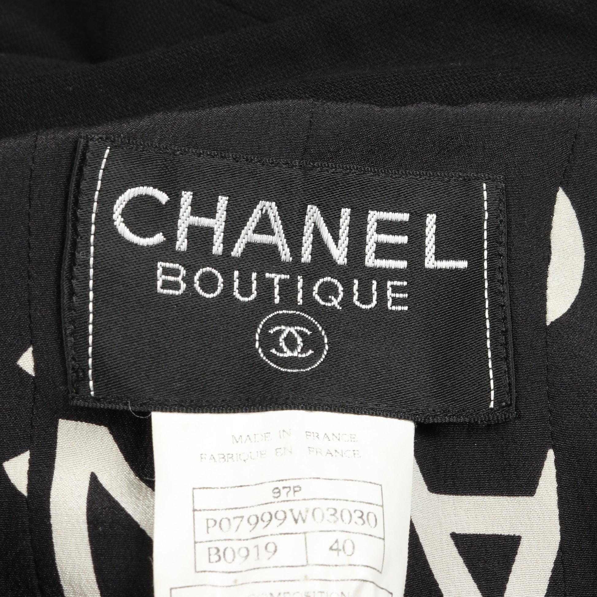 ワンピーススーツ セットアップ ウール ブラック 97P シャネル スーツ CHANEL