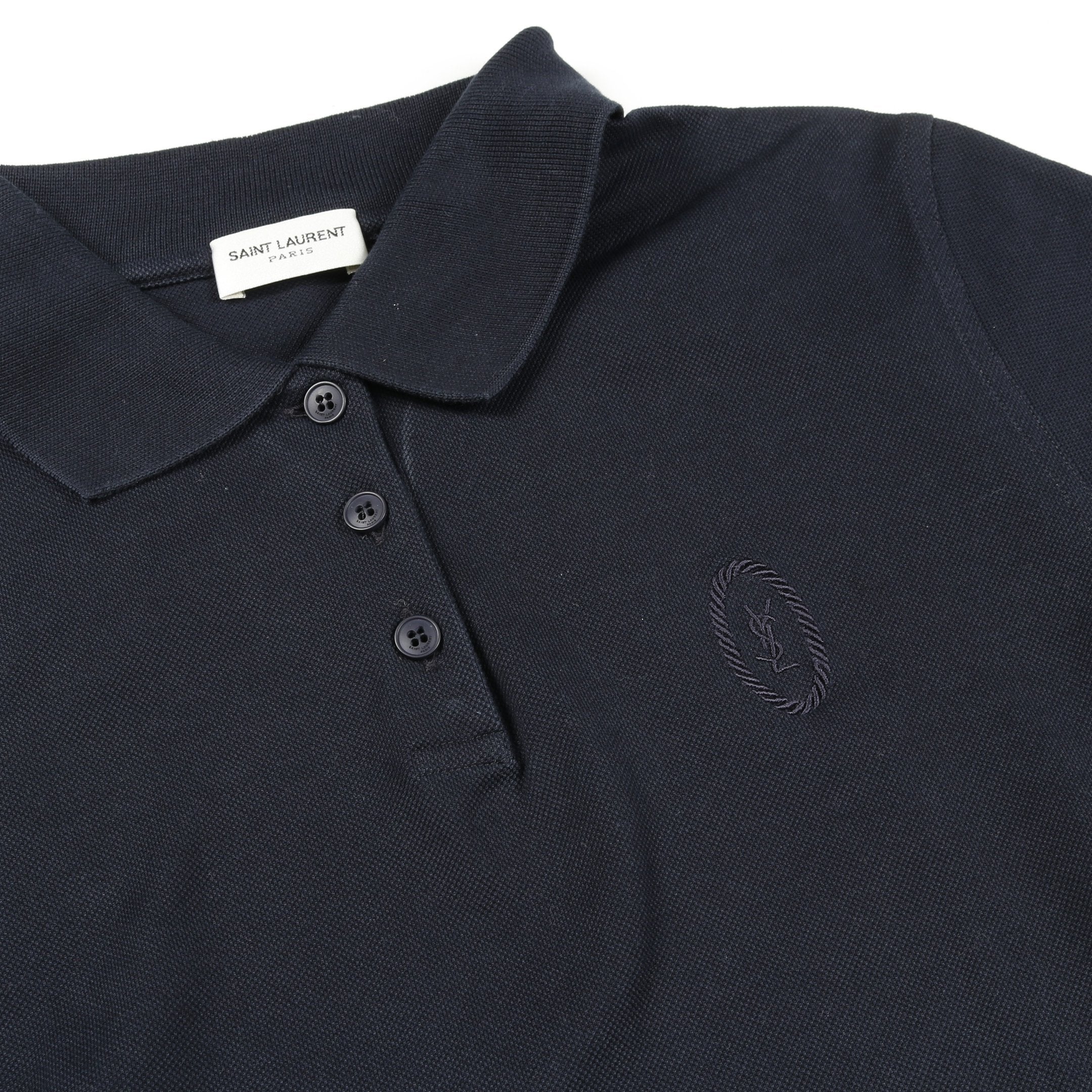 Saint Laurent Paris ポロシャツ　ネイビー Saint Laurent Parisのポロシャツ クロップド ポロシャツ コットン