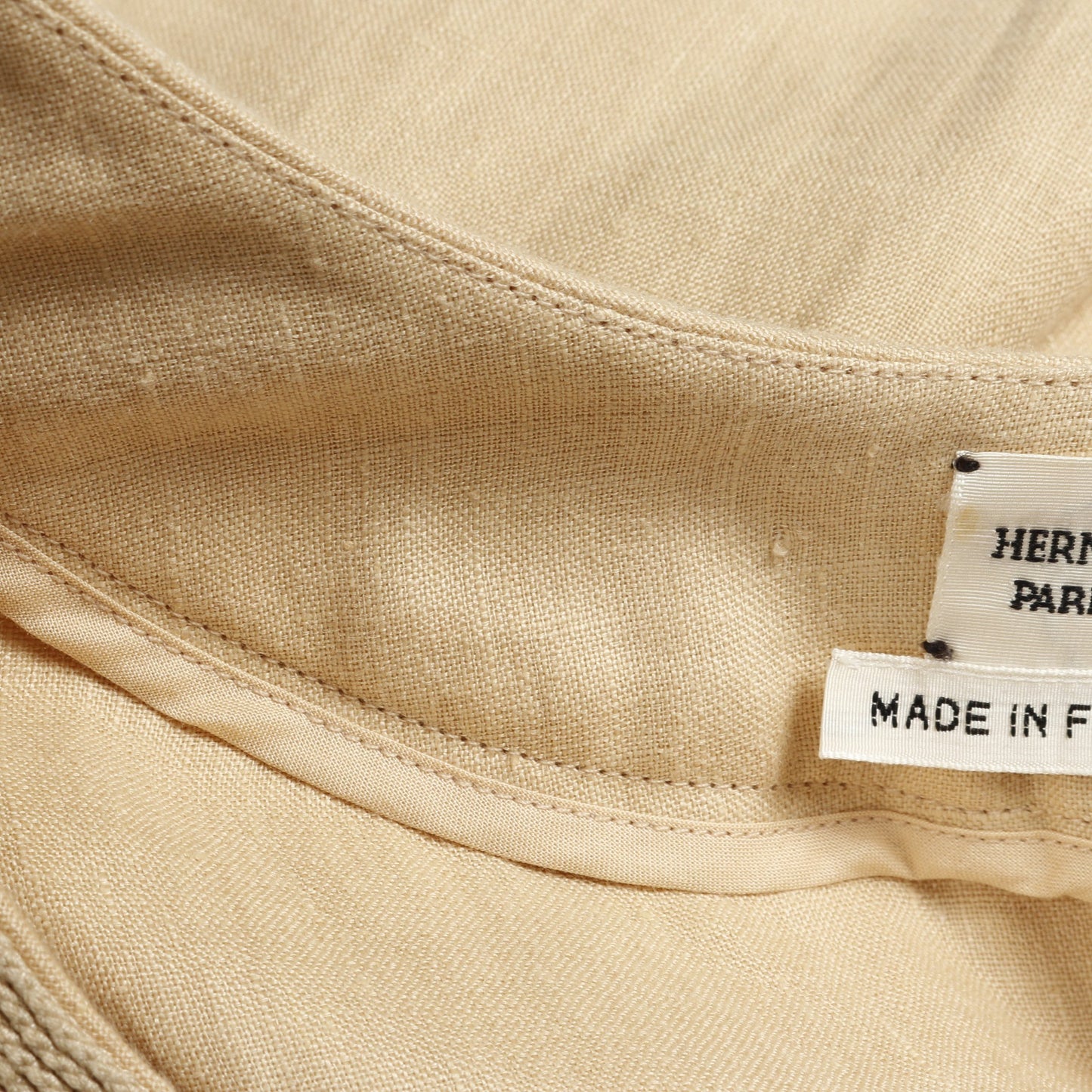 ワンピース ノースリーブ リネン ベージュ エルメス ワンピース HERMES