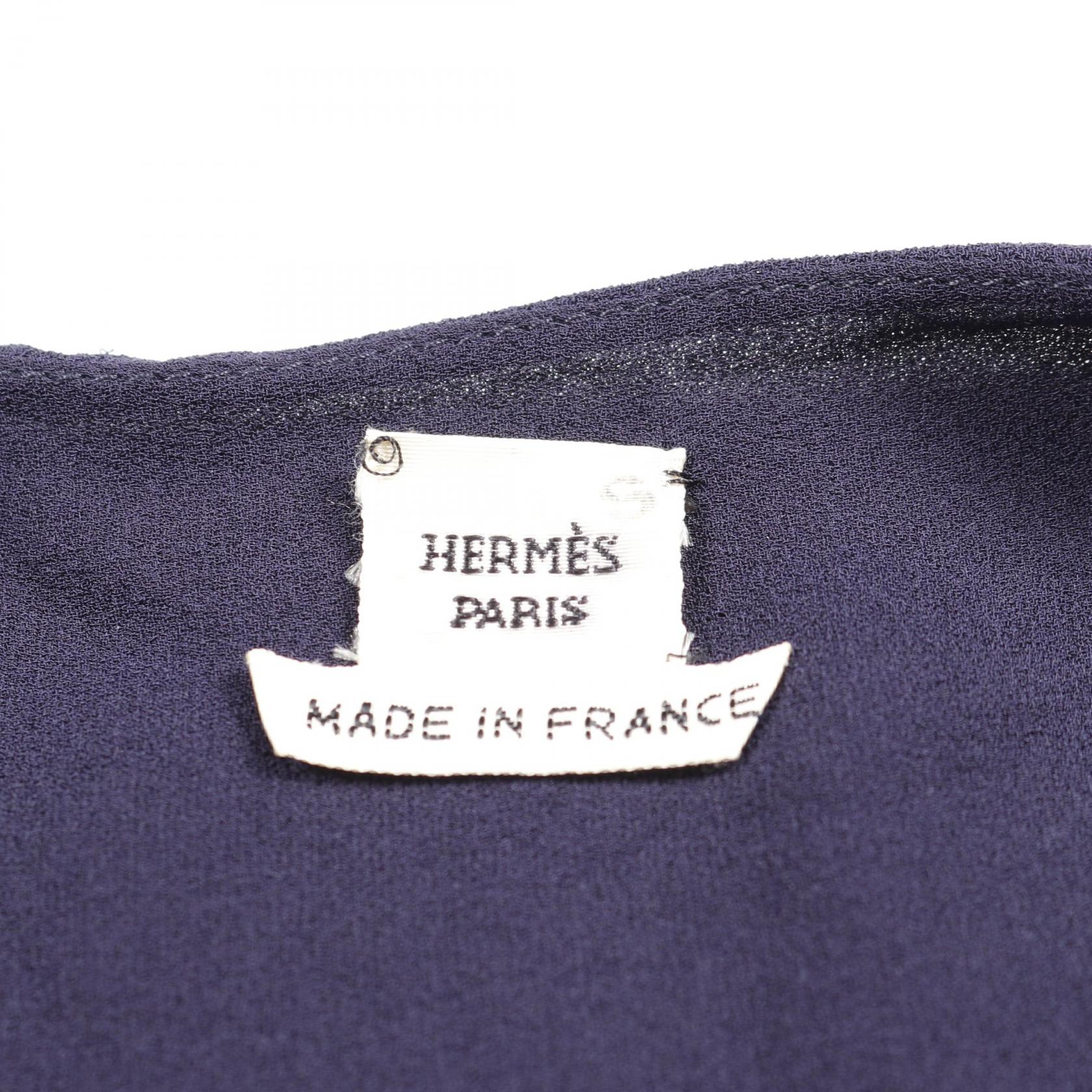 エルメス ボウタイ ブラウス ネイビー ur's ブラウス シャツ プチ