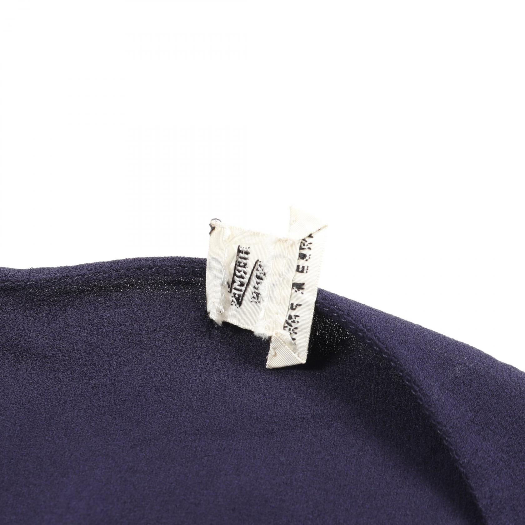 ブラウス ノースリーブ ビーズ刺繍 シルク ネイビー エルメス – RECLO