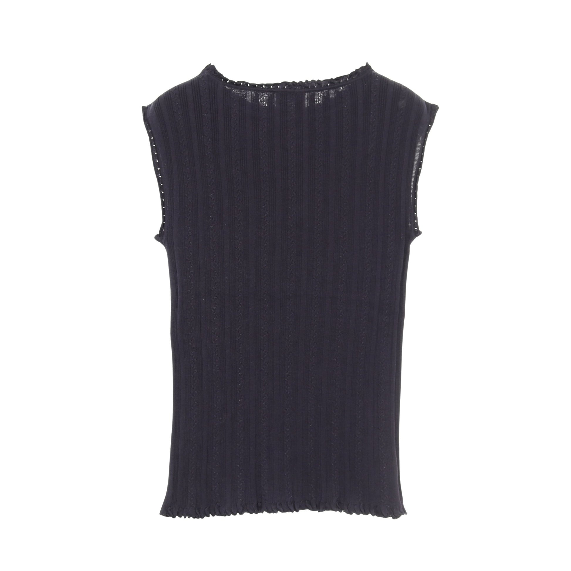 ココマーク ニット ノースリーブ コットン ネイビー シャネル トップス CHANEL