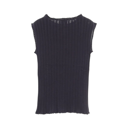 ココマーク ニット ノースリーブ コットン ネイビー シャネル トップス CHANEL