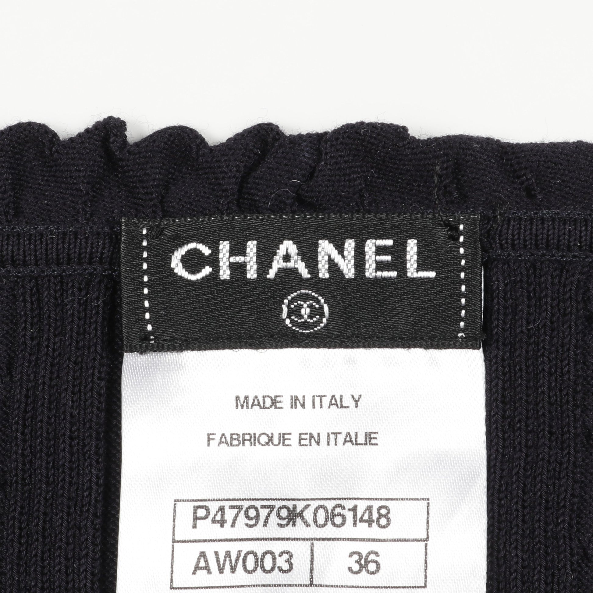 ココマーク ニット ノースリーブ コットン ネイビー シャネル トップス CHANEL