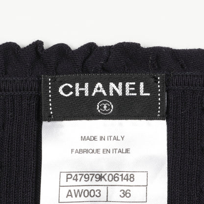 ココマーク ニット ノースリーブ コットン ネイビー シャネル トップス CHANEL