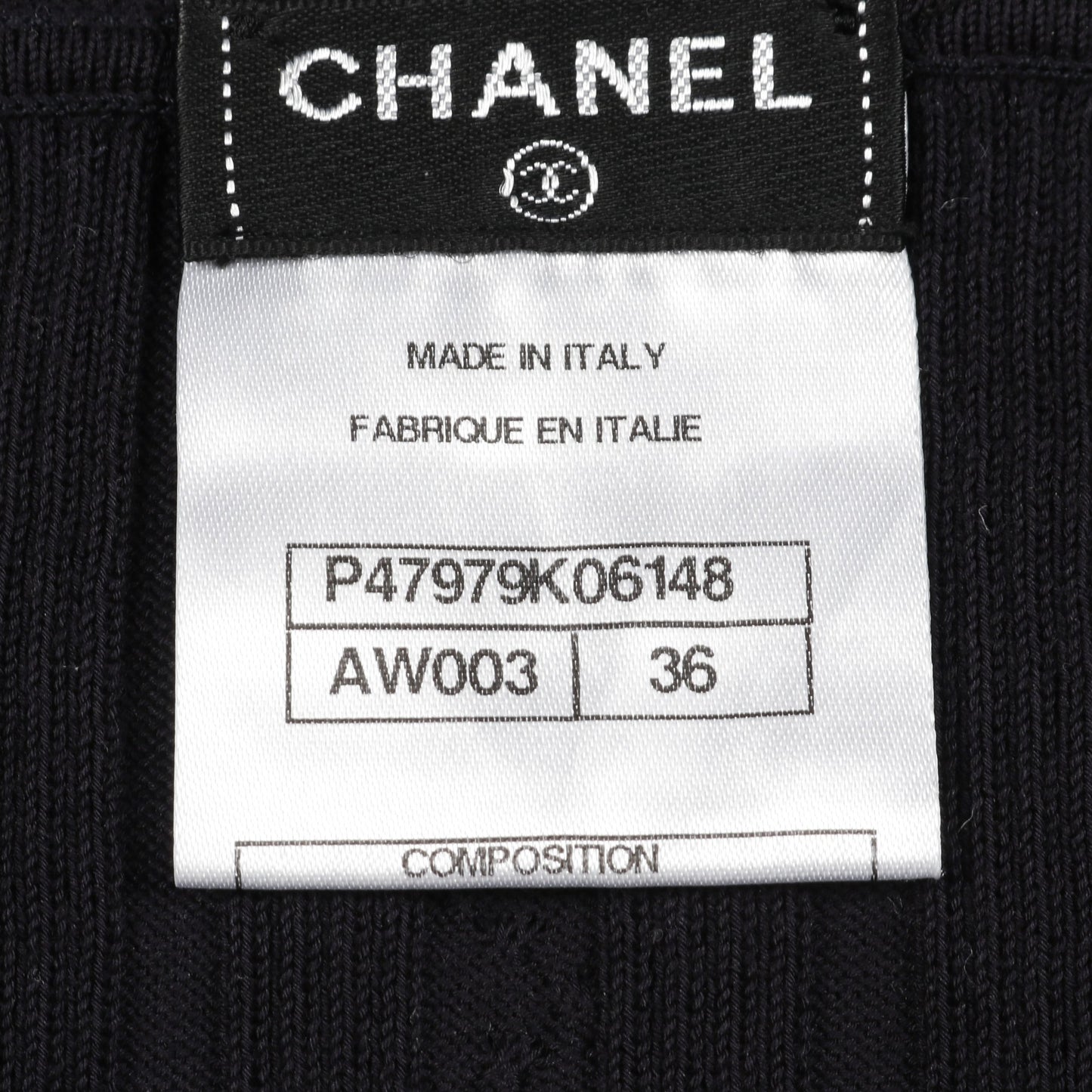 ココマーク ニット ノースリーブ コットン ネイビー シャネル トップス CHANEL