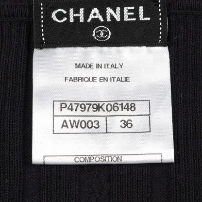 ココマーク ニット ノースリーブ コットン ネイビー シャネル トップス CHANEL