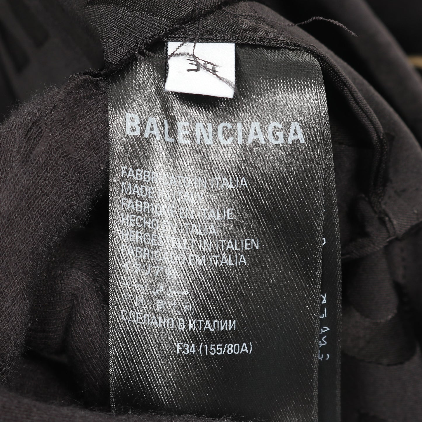 ロゴ総柄 カットオフ ブラウス レーヨン ブラック バレンシアガ トップス BALENCIAGA