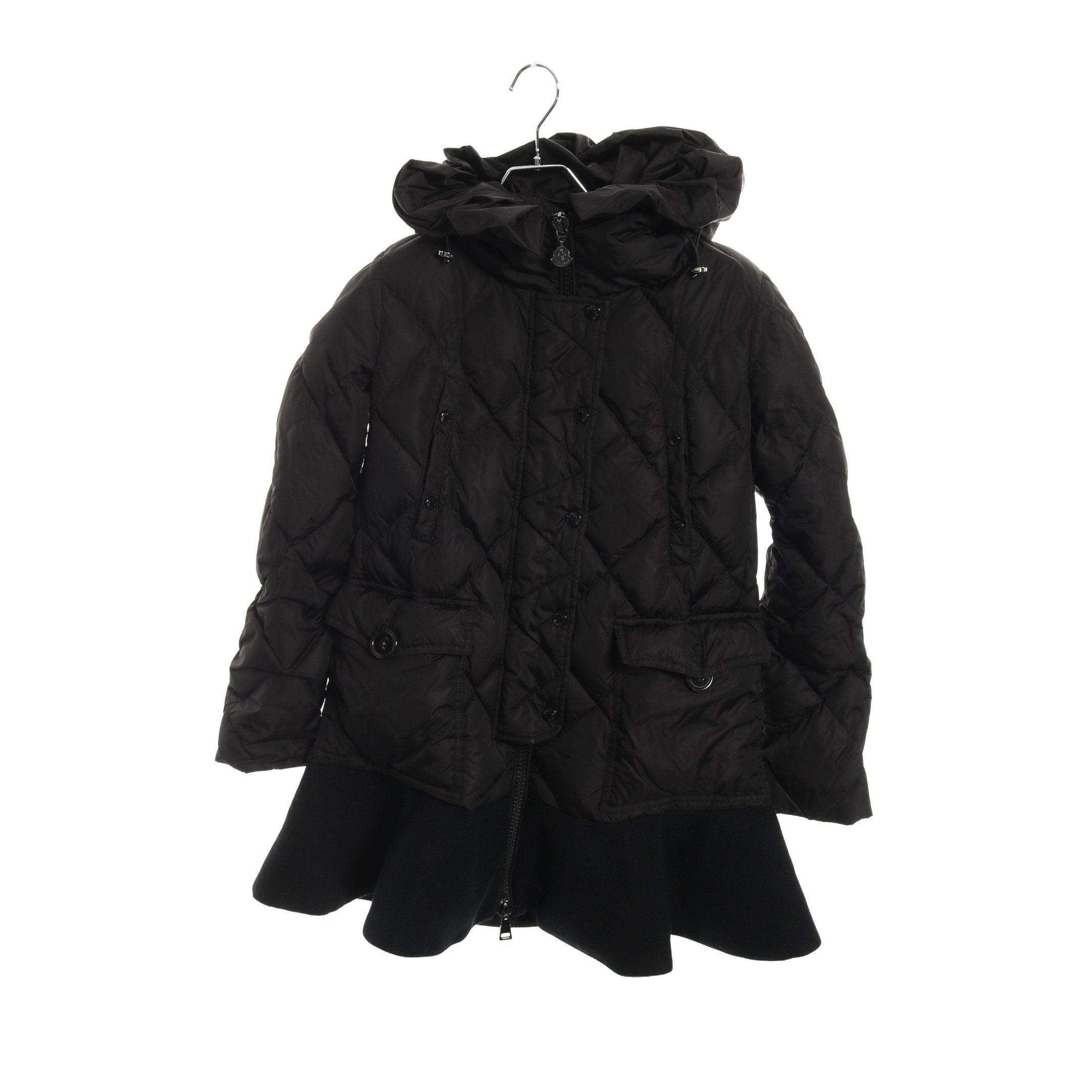 美品✨モンクレール VAULOGETTE フリル裾ダウンコート MONCLER（モンクレール） 美品◎MONCLER VAULOGE ワッペン・フード付き